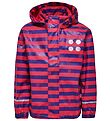 LEGO Wear Rain Jacket - Dark Pink/Purple Striped