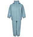 CeLaVi Rainwear w. Suspenders - Recycled PU - Smoke Blue