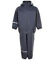 CeLaVi Rainwear w. Suspenders - Recycled PU - Dark Navy