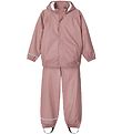 Name It Rainwear w. Suspenders - Noos - Wistful Mauve