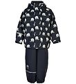 CeLaVi Regenkleidung m. Träger - PU - Dark Navy. Elefanten