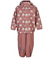 CeLaVi Rainwear w. Suspenders - PU - Burlwood w. Elephants