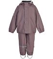 Mikk-Line Rainwear w. Suspenders - PU - Recycled - Twilight Mauv