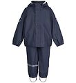 Mikk-Line Rainwear w. Suspenders - PU - Recycled - Blue Nights