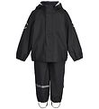 Mikk-Line Rainwear w. Suspenders - PU - Recycled - Black