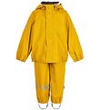 Mikk-Line Rainwear w. Suspenders - PU - Recycled - Sunflower