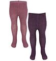 Minymo Tights - Wool - Rib - 2-Pack - Orchid Haze