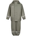 Color Kids Rainwear w. Suspenders - PU - Vetiver