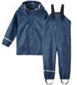 Name It Rainwear w. Suspenders - Noos - NmmDry - Moonlit Ocean