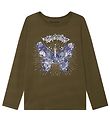 Zadig & Voltaire Blouse - Wild Sound - Khaki w. Butterfly/Rivets