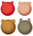 Liewood Schüsseln - 4er-Pack - Iggy - Apple Rot/Toskana Rose Mul