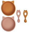 Liewood Dinner Set - Bowl/Spoon - Evan - 2-Pack - Mustard/Dark R