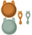 Liewood Dinner Set - Bowl/Spoon - Evan - 2-Pack - Mustard/Pepper