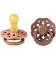 BIBS Bohemian Pacifiers - 2-Pack - Size 2 - Round - Peach/Woodch