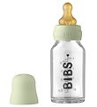 Bibs Nappflaska - Glas - Slow Flow - 110 ml - Naturgummi - Sage