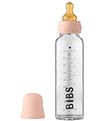 BIBS Babyflasche - Glas - Slow Flow - 225 ml - Naturgummi - Blus