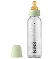 Bibs Babyflasche - Glas - Slow Flow - 225 ml - Naturgummi - Sage
