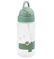 Done By Deer Water Bottle w. Straws - Croco - Green