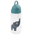 Done by Deer Vattenflaska m. Sugrör - 350 ml - Elphee - Blå