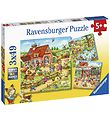 Ravensburger Puzzle Game - 3x49 Bricks - Animal Vacation