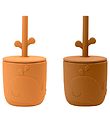 Done by Deer Tasse av. Paille - 2 Pack - Coucou - Mustard