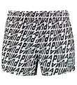 Puma Swim Shorts - White w. Black Print
