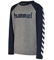 Hummel Long Sleeve Top - hmlBoys - Navy/Grey Melange