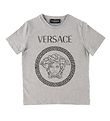 Versace T-Shirt - Medusa - Grijs Gevlekt/Donkergrijs