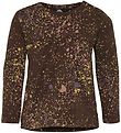 Hummel Long Sleeve Top - HMLSusanne - Brown/Dots