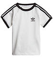 adidas Originals T-shirt - 3 Stripes - White w. Logo