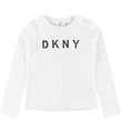 DKNY Long Sleeve Top - White w. Logo