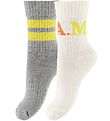 Molo Socken - 2er-Pack - Norman - Graumeliert/Elfenbein