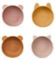 Liewood Bowls - 4-Pack - Silicone - Pink/Mustard/Brown