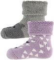 Melton Socks - 2-pack - Grey/Purple