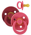 BIBS Colour Pacifiers - Size 2 - 2-Pack - Round - Coral/Ruby
