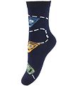 Melton Socken - Navy m. Autos