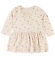 En Fant Kleid - Puder m. Blumen/Glitzer