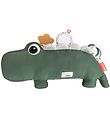 Done By Deer Pillow w. Activity Toy - Croco - 41 cm - Green