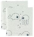 Done By Deer Muslin Cloth - 70x70 - 2-pack - Sea Friends - Blue