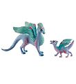 Schleich Bayala - H:11,5 cm - Flower Dragon Mom & Young 70592
