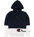 Champion Fashion Hoodie - Halber Reiverschluss - Navy/Wei