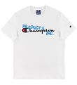 Champion Fashion T-Shirt - Blanc av. Logo