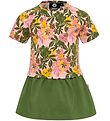 Hummel Kleid - HMLAuli - Pink/Grün m. Blumen