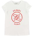 Fendi T-Shirt - Wit m. Logo