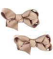 By Str Bow Hair Clip - 2-Pack - 6 cm - Beige