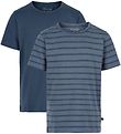 Minymo T-shirts - 2-pak - New Navy m. Striber