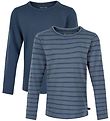 Minymo Pullover - 2er-Pack - New Navy m. Streifen