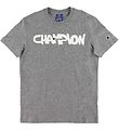 Champion Fashion T-shirt - Grey Melange w. Logo