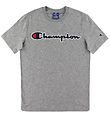 Champion Fashion T-Shirt - Grijs Gevlekt m. Logo