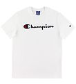 Champion Fashion T-Shirt - Blanc av. Logo
